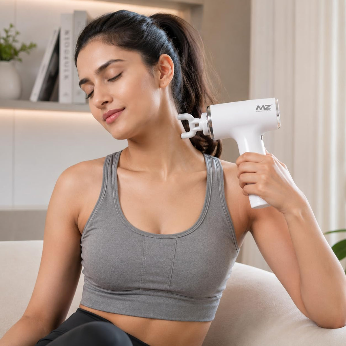 MZ FG20 Portable Mini Massage Gun for Deep Tissue Muscle Relaxation, 4 Speed Modes, Type-C Charging,for Neck, Back, Shoulder, Legs and Full Body